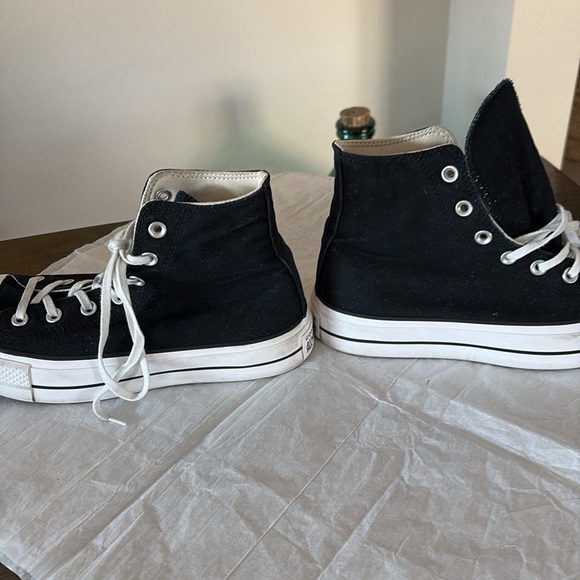 Converse Black platform High-Top Sneakers size 9 - Picture 7 of 11